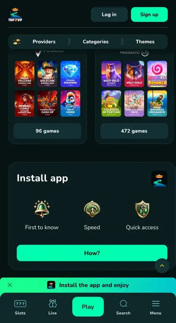 Trip2Vip Mobile Australia: Browser Play, Install Option and Support